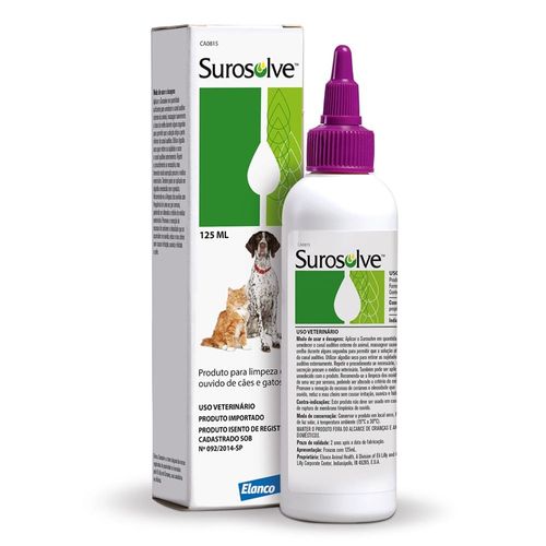 Surosolve Limpeza Auricular para Cães e Gatos - 125 mL 125ml Surosolve Limpeza Auricular para Cães e Gatos - 125 mL 125ml