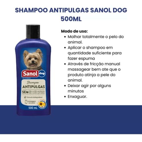 SANOL SHAMPOO ANTIPULGAS - frasco com 500ml 500ml SANOL SHAMPOO ANTIPULGAS - frasco com 500ml 500ml