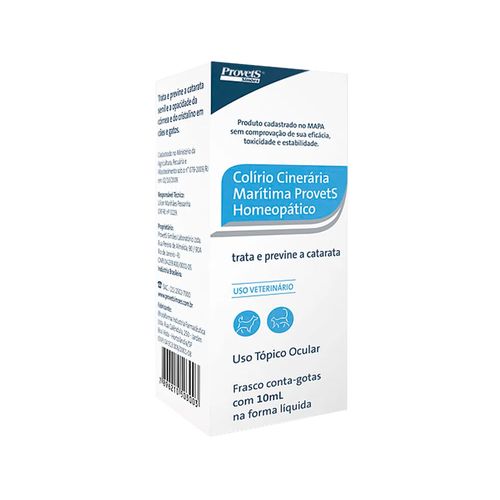 Colírio Cinerária Marítima - frasco com 10ml Uso Veterinário único Colírio Cinerária Marítima - frasco com 10ml Uso Veterinário único