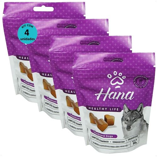 SNACK HANA HEALTHY LIFE VITAGUARD DOGS PARA CÃES ADULTOS 80G KIT COM 4 SNACK HANA HEALTHY LIFE VITAGUARD DOGS PARA CÃES ADULTOS 80G KIT COM 4
