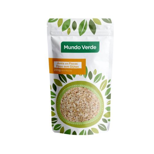 Aveia Em Flocos Finos Sem Glúten Mundo Verde 200g