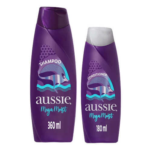 Kit Aussie Mega Moist - Shampoo 360ml + Condicionador 180ml NULO