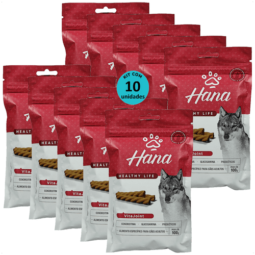 SNACK HANA HEALTHY LIFE VITAJOINT CÃES ADULTOS 100G KIT COM 10