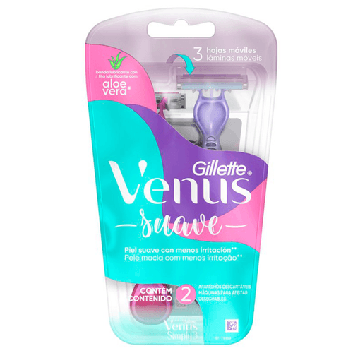 Barbeador Feminino gillette venus suave c 2 aloe vera