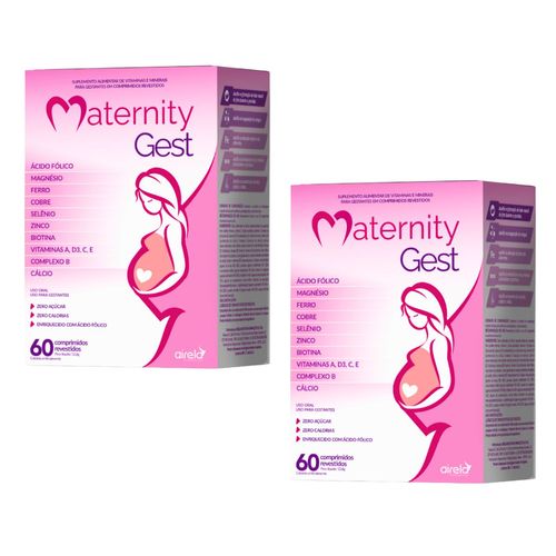 [amz] kIT 2 Maternity Gest  Vit A,B9, D3,C,E, K2,Biotina, zinco, calcio vitamina para engravidar e gravidas 60cp
