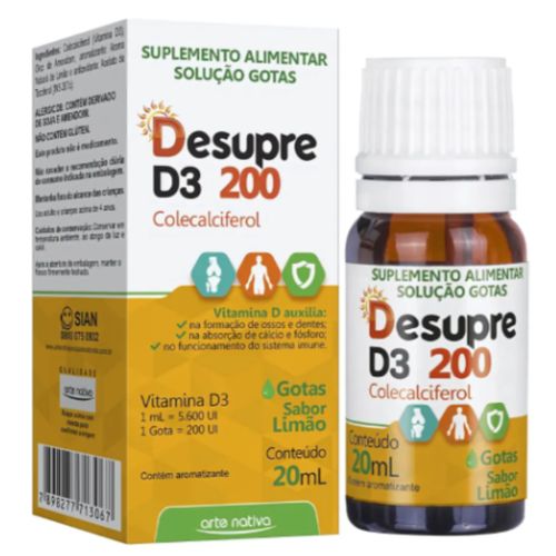 DESUPRE D3 200UI GTS 20ML SABOR LIMAO ARTE NATIVA