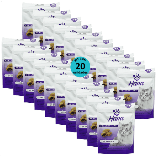 SNACK HANA HEALTHY LIFE PH BALANCE PARA GATOS ADULTOS 60G KIT COM 20 SNACK HANA HEALTHY LIFE PH BALANCE PARA GATOS ADULTOS 60G KIT COM 20