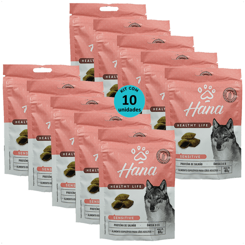 SNACK HANA HEALTHY LIFE SENSITIVE CÃES ADULTOS 65G KIT COM 10
