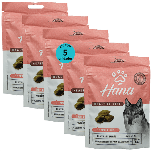 SNACK HANA HEALTHY LIFE SENSITIVE CÃES ADULTOS 65G KIT COM 5