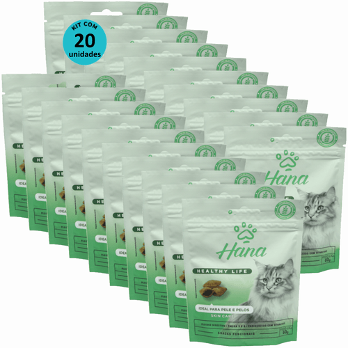 SNACK HANA HEALTHY LIFE ÔMEGA COMPLEX PARA GATOS ADULTOS 60G KIT COM 20