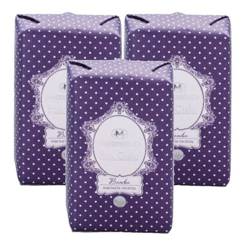 Kit 3 Sabonetes Em Barra Bambu Madressenza 180G