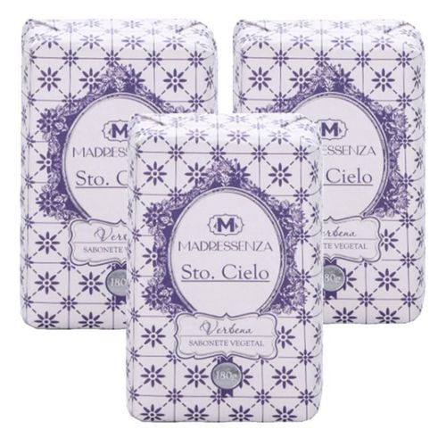 Kit 3 Sabonetes Em Barra Verbena Madressenza 180G