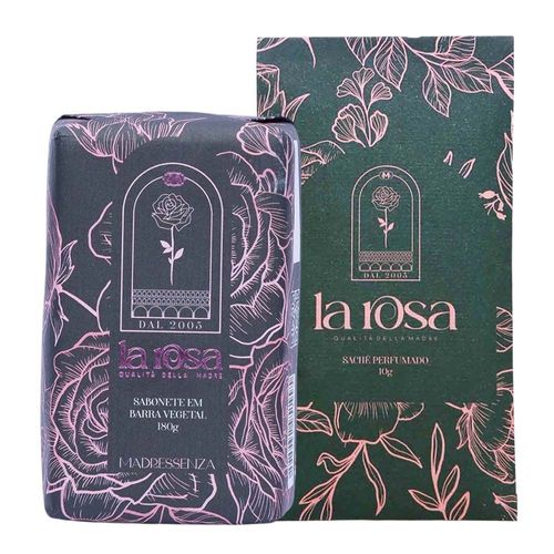 Kit Sachê Perfumado La Rosa 10G + Sabonete Vegetal La Rosa Madressenza 180G