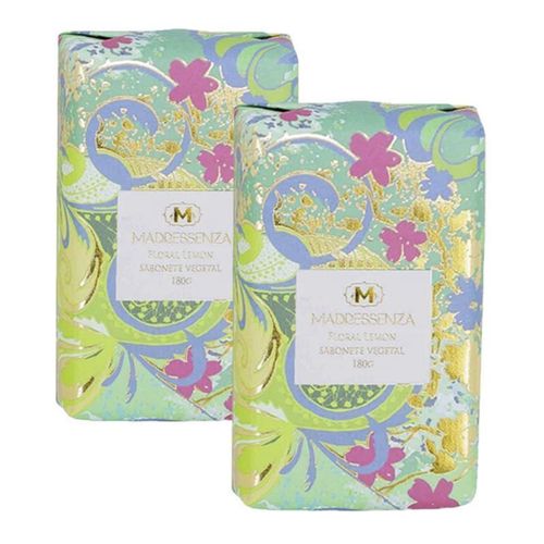 KIT 2 Sabonetes em Barra Floral Lemon Madressenza 180g KIT 2 Sabonetes em Barra Floral Lemon Madressenza 180g