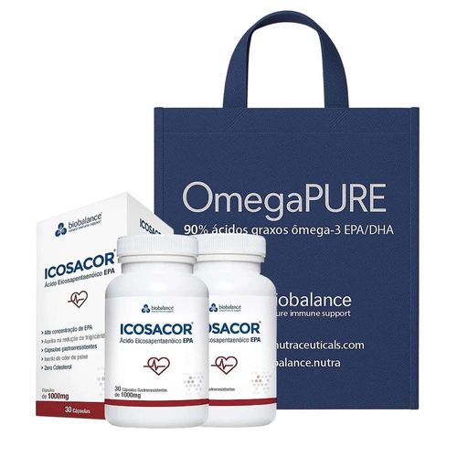 KIT 2 Icosacor 1000mg 30 Cápsulas + Sacola TNT Biobalance KIT 2 Icosacor 1000mg 30 Cápsulas + Sacola TNT Biobalance