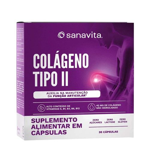 Colágeno Tipo II Sanavita 30 Cápsulas