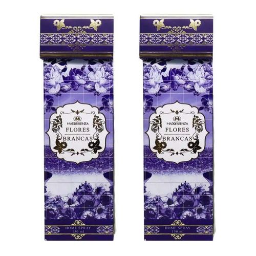 KIT 2 Home Spray Flores Brancas Madressenza 150ml 150ML Branco