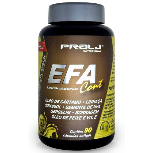 Efa Cont 1000mg Ácidos Graxos Essenciais | 90 cápsulas sofgel | Prolj Nutritional EFA CONT 1000MG 90 CÁPSULAS SOFGEL Efa Cont 1000mg Ácidos Graxos Essenciais | 90 cápsulas sofgel | Prolj Nutritional EFA CONT 1000MG 90 CÁPSULAS SOFGEL