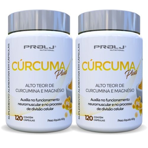 Kit 2 Cúrcuma Mag Plus Curcuma com Magnésio 120 cápsulas Prolj Nutritional CURCUMA COM MAGNÉSIO 120 CAPSULAS KIT 2 Kit 2 Cúrcuma Mag Plus Curcuma com Magnésio 120 cápsulas Prolj Nutritional CURCUMA COM MAGNÉSIO 120 CAPSULAS KIT 2