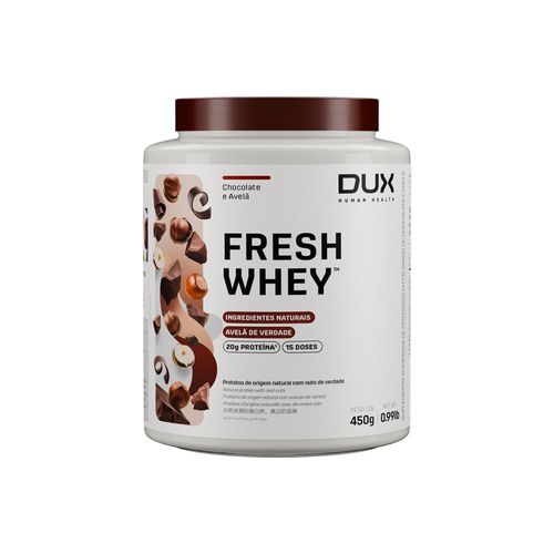 FRESHWHEY™ CHOCOLATE E AVELÃ - POTE 450 G Sabor Chocolate Belga e Avelã Chocolate e Avelã