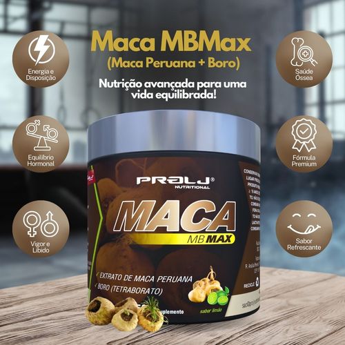 MB Max Maca Peruana + Boro 150g Sabor Limão Prolj Nutritional MACA PERUANA MBMAX + BORO 150g SABOR LIMÃO MB Max Maca Peruana + Boro 150g Sabor Limão Prolj Nutritional MACA PERUANA MBMAX + BORO 150g SABOR LIMÃO