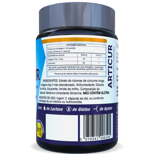 ARTICUR COLÁGENO TIPO 2 + CURCUMINA 120 CÁPSULAS KIT 2 ARTICUR COLÁGENO TIPO ll + CURCUMINA  60 CÁPSULAS
