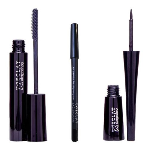 KIT Rímel + Lápis + Delineador Eclat Hipoalergênico Alergoshop