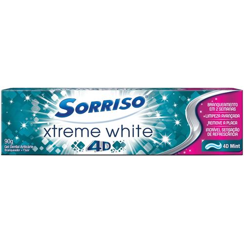 Gel Dental Sorriso Xtreme White 4d 90g Branqueador + Fluir Gel Dental Sorriso Xtreme White 4d 90g Branqueador + Fluir