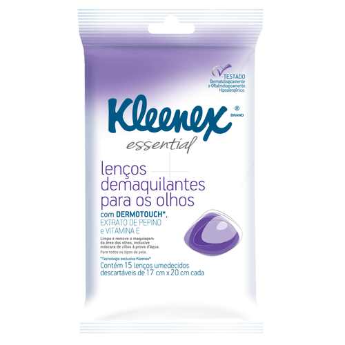 Lencos-Demaquilantes-para-os-Olhos-Kleenex-Essential-15-unidades Lencos-Demaquilantes-para-os-Olhos-Kleenex-Essential-15-unidades