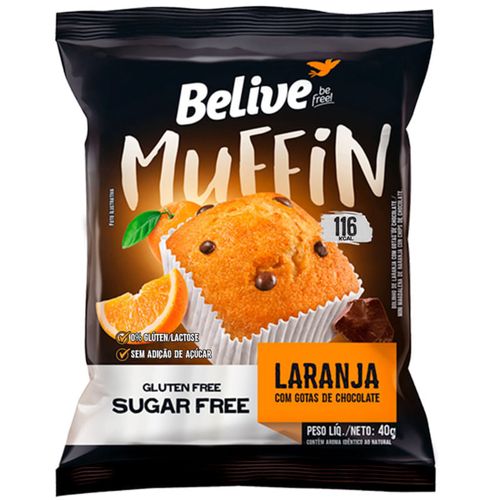 Muffin Sabor Laranja com Chocolate Zero 40g - Belive Muffin Sabor Laranja com Chocolate Zero 40g - Belive