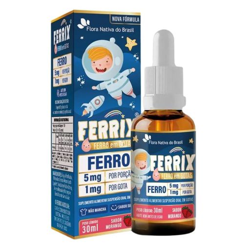 FERRIX KIDS FERRO GTS 30ML SAB MORANGO FLORA NATIVA