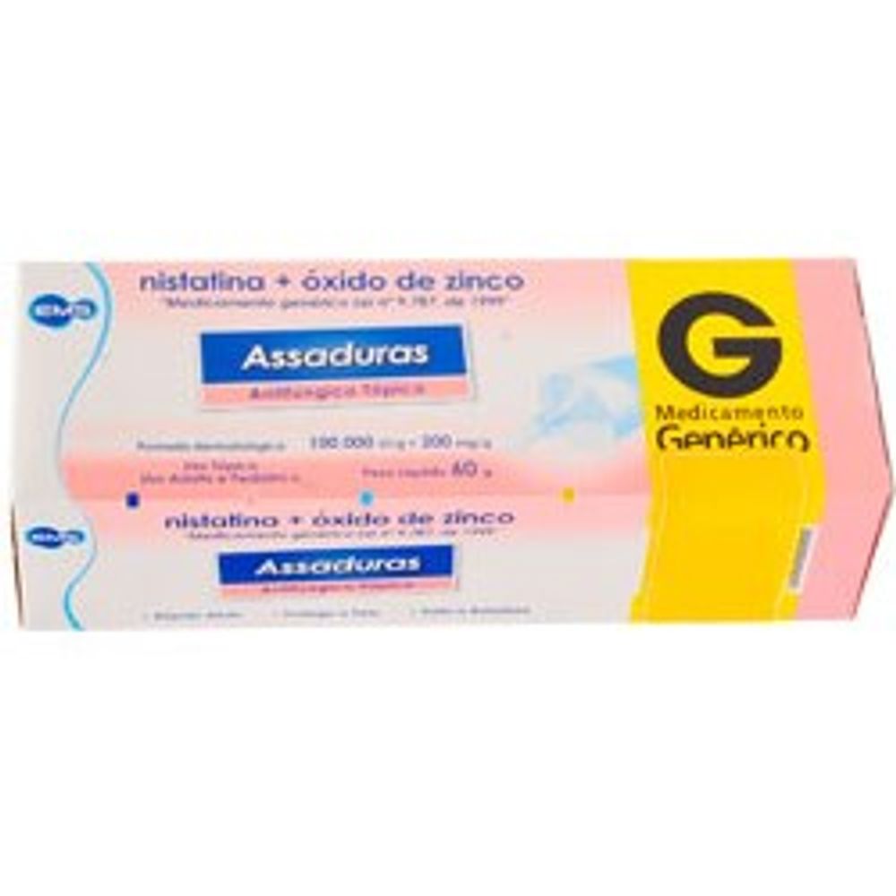 Pomada para Assadura Nistatina + Oxido de Zinco Genérico EMS 60g Drogarias Pacheco Pomada para Assadura Nistatina + Oxido de Zinco Genérico EMS 60g Drogarias Pacheco