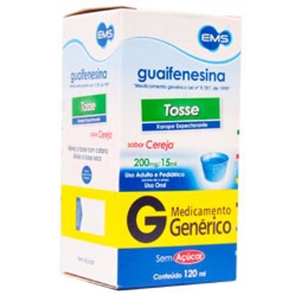 Guaifenesina 200mg/15ml Genérico EMS Xarope - 120ml - Drogarias Pacheco