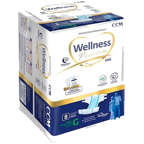 Fralda Geriátrica Wellness Premium G - Com 08 Fraldas Fralda Geriátrica Wellness Premium G - Com 08 Fraldas