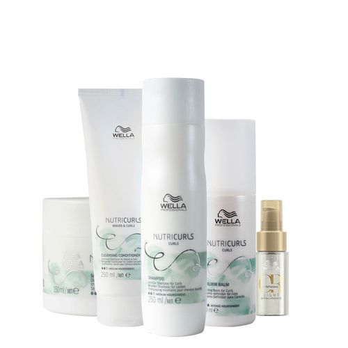 Kit Wella Professionals Nutricurls Co- Wash Light Home Care- 5 Produtos Kit
