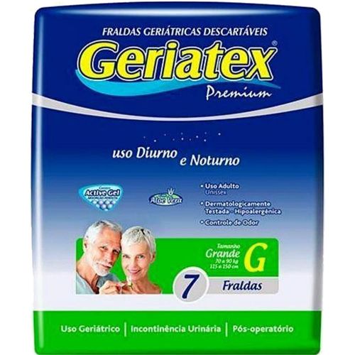 Fralda Geriátrica Geriatex Premium Noturna Tam G - 07 fraldas Fralda Geriátrica Geriatex Premium Noturna Tam G - 07 fraldas