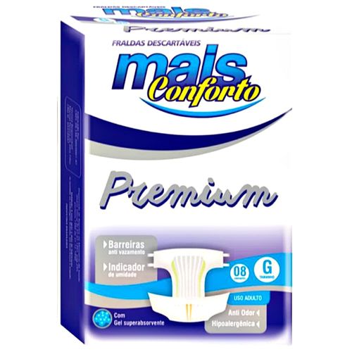 Fralda Geriátrica Mais Conforto Premium G - 08 fraldas Fralda Geriátrica Mais Conforto Premium G - 08 fraldas