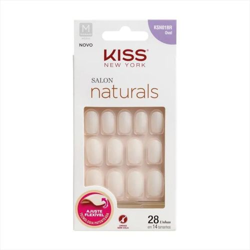 Kiss NY Unha Salon Natural Médio Oval