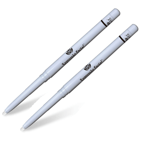 Kit 2 Lápis Retrátil Olhos Branco Expressão Facial Hintz