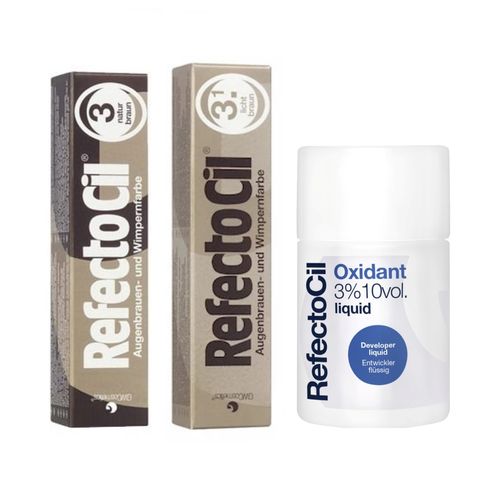 Kit Refectocil Tintura Castanho Natural 3.0 + Castanho Claro 3.1 + Oxidante Liquido 100ml Kit Refectocil Tintura Castanho Natural 3.0 + Castanho Claro 3.1 + Oxidante Liquido 100ml