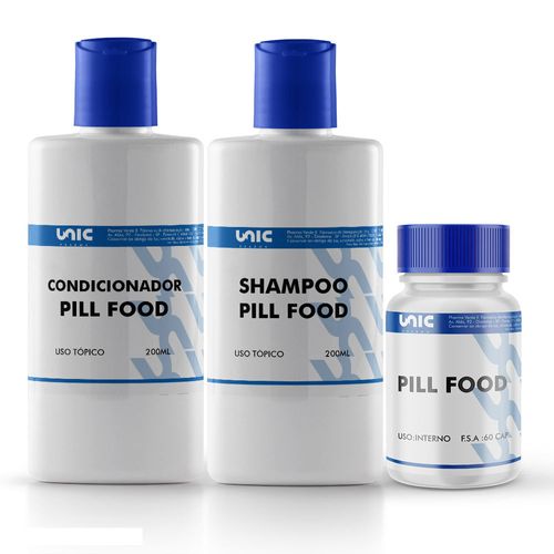Kit Shampoo Pill Food + Condicionador Pill food 200ml (cada) + 60 cáps