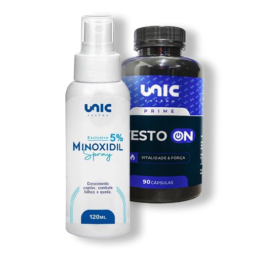 Testo On 90 cáps mais  Minoxidil 5% 120ml Testo On 90 cáps mais Minoxidil 5% 120ml