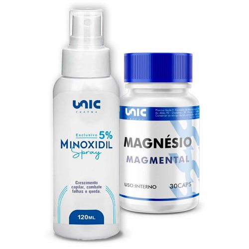 Kit MagMental (30 Caps.) mais Minoxidil 5% (Spray 120ml)