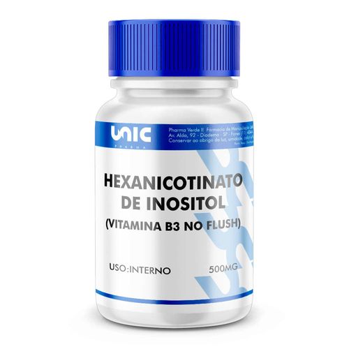 Hexanicotinato de Inositol (Vitamina B3 no Flushing) 500mg 60 Cápsulas Hexanicotinato de Inositol (Vitamina B3 no Flushing) 500mg 60 Cápsulas