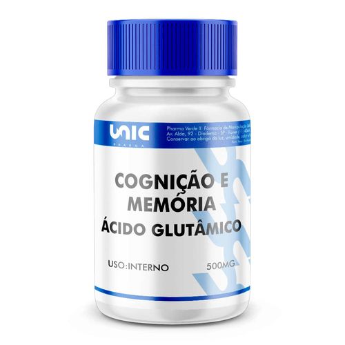 Ácido Glutâmico 500mg - Cognição e Memória 30caps Ácido Glutâmico 500mg - Cognição e Memória 30caps