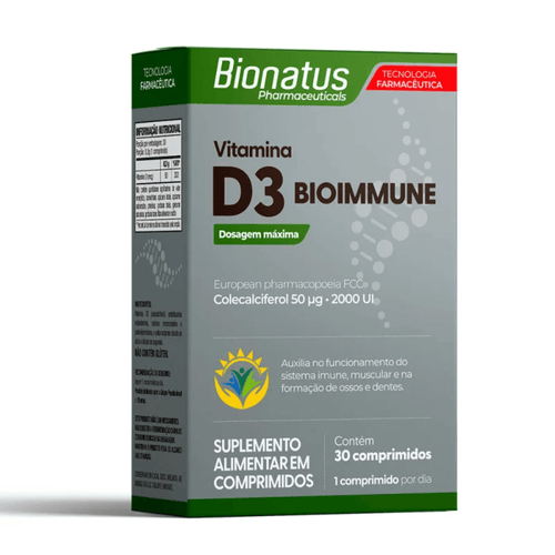 Vitamina D3 Bionatus 30 Comprimidos - Imunidade