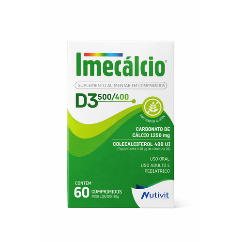 Imecálcio D3 Cálcio D3 500/400mg 60 Comprimidos Nutivit Imecálcio D3 Cálcio D3 500/400mg 60 Comprimidos Nutivit
