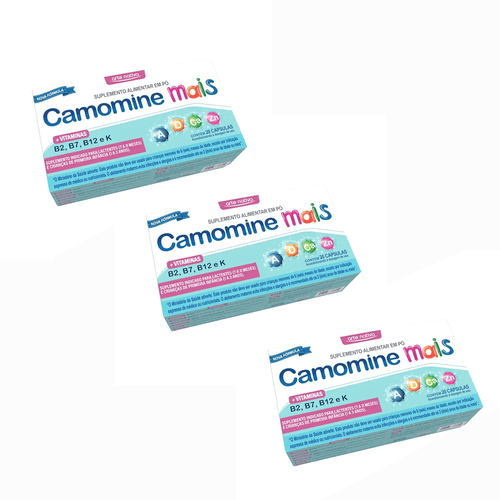 Kit 3 Caixas Camomine Mais Vitaminas 20 Cápsulas Arte Nativa Kit 3 Caixas Camomine Mais Vitaminas 20 Cápsulas Arte Nativa