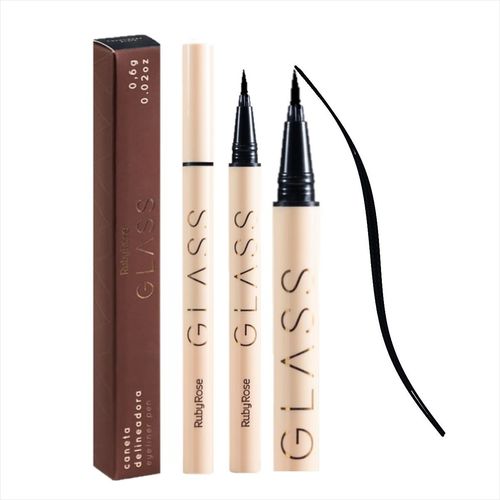 Ruby Rose Caneta Delineadora Preta Glass HB524 0,6g Ruby Rose Caneta Delineadora Preta Glass HB524 0,6g