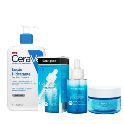 Kit Hydro Boost 30ml + Sérum Hydro Boost 50ml + Cerave 473ml